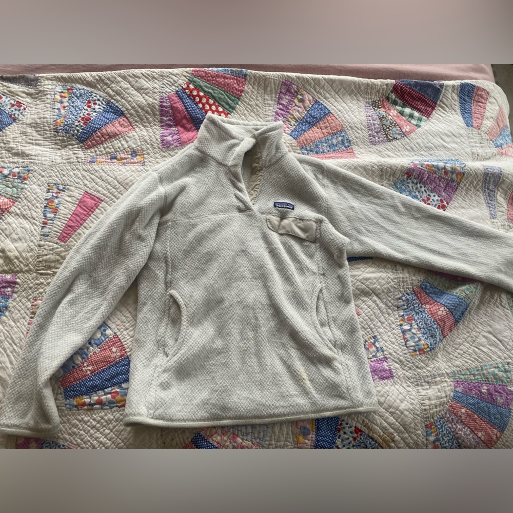 Patagonia re took half snap pullover, white/ cream